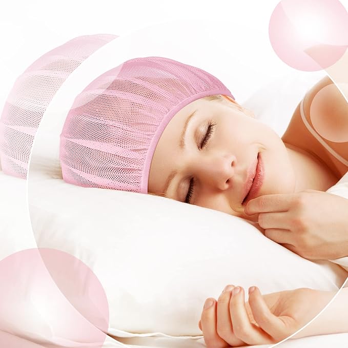 Chuarry 4 Pcs Mesh Sleep Bonnet for Sleeping Night Curly Hair Nets Sleep Caps for Women