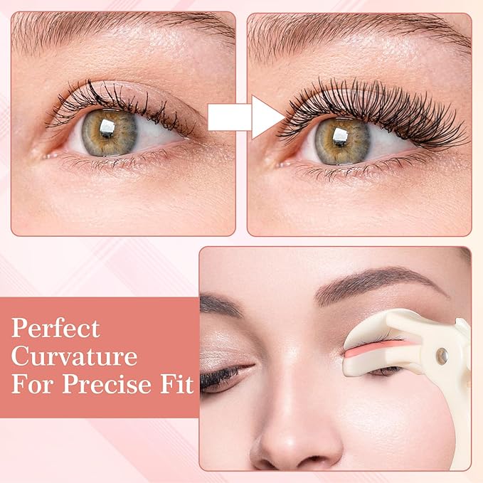 2 Style Eyelash Curlers, Plastic Eyelash Curler, Premium Cute Small Eye Lash Curler for No Pinching or Pulling Lash, Professional Makeup Tool for Eyelashes for Long Lasting (White)