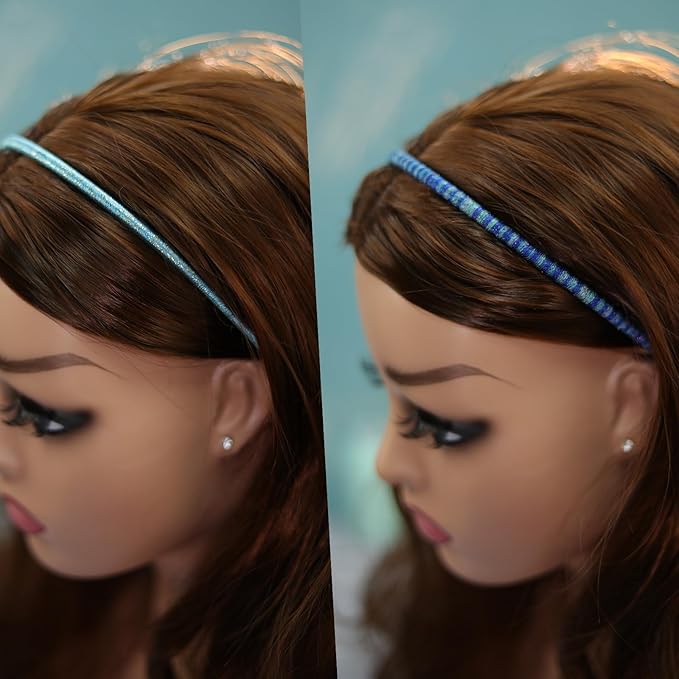 minihope Skinny Multicolor Headbands - Assorted Colors for All Hair Types - Instant Style, Pain-Free Wear - Durable, Adjustable, 4 Pack - Women, Men, Boys, Girls.