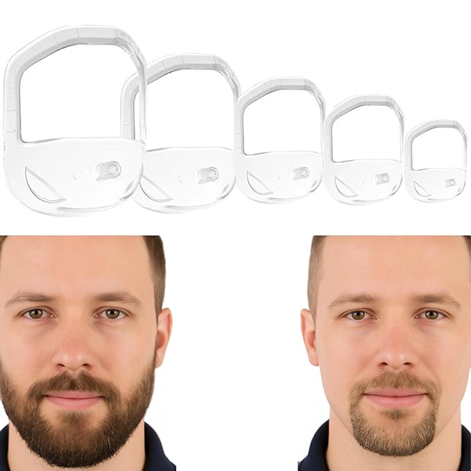 Goatee Beard Shaper Template for Men, Goatee & Beard Trimming Shaving Kit, Saves Time (Transparent)