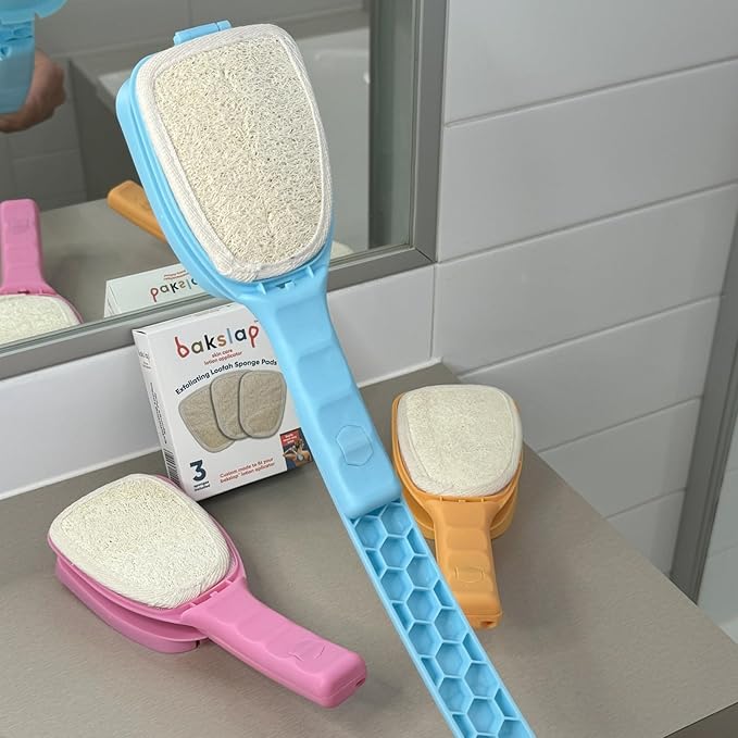 Bakslap Body Lotion Back Applicator for Self Use | Apply Cream and Lotion for Women, Men, Ideal for Elderly | Extendable Long Handle for Legs and Body - Blue