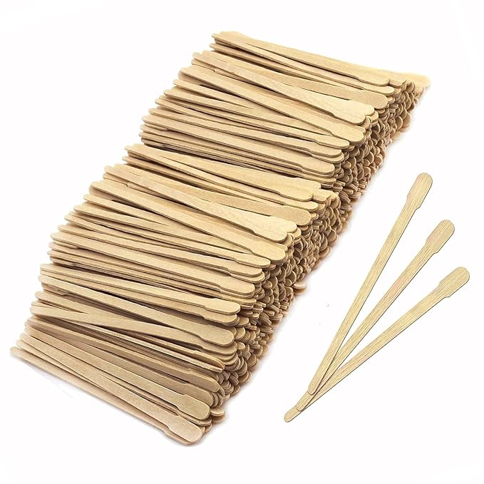 Mibly 600 Pcs Wooden Wax Sticks - Eyebrow, Lip, Nose Small Waxing Applicator Sticks for Hair Removal and Smooth Skin - Spa and Home Usage