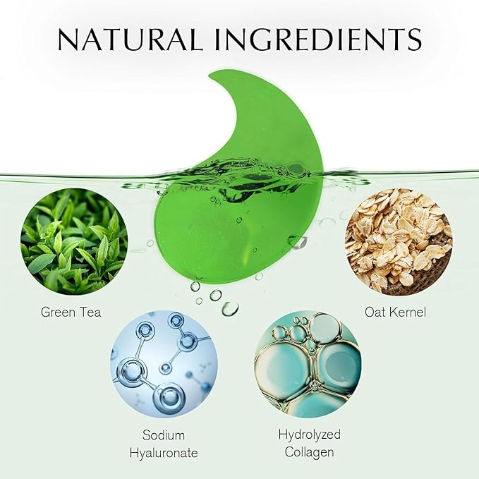 Enaskin Naturals Under Eye Patches for Dark Circles: 60 Pairs Green Tea Eye Gels Mask - Reduce Wrinkles Puffy & Bags - Skin Treatment Pads - Anti Aging Moisturizer For Women (Green 2 Pack)