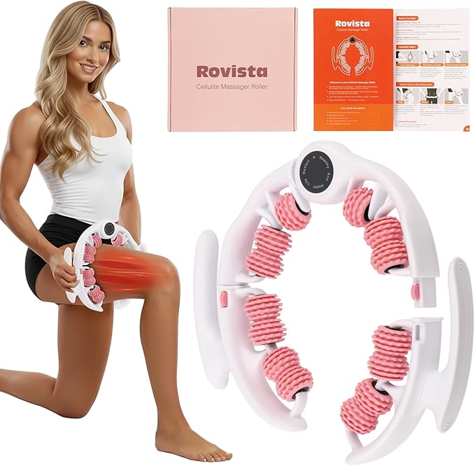 Anti Cellulite Massage Tool - Ergonomic Cellulite Remover for Legs and Arms with Detachable Handles - Smooth-Glide Lymphatic Drainage Massager for Boost Confidence and Tightened Skin(Pink)