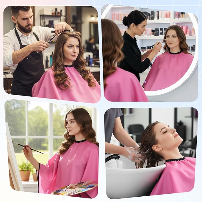 Short Makeup Cape Barber Bib Dye Cape Mini Haircut Capes for Women Men Professional Shampoo Capes for Artist Beauty Salon Artist Styling Hairdresser (Black)