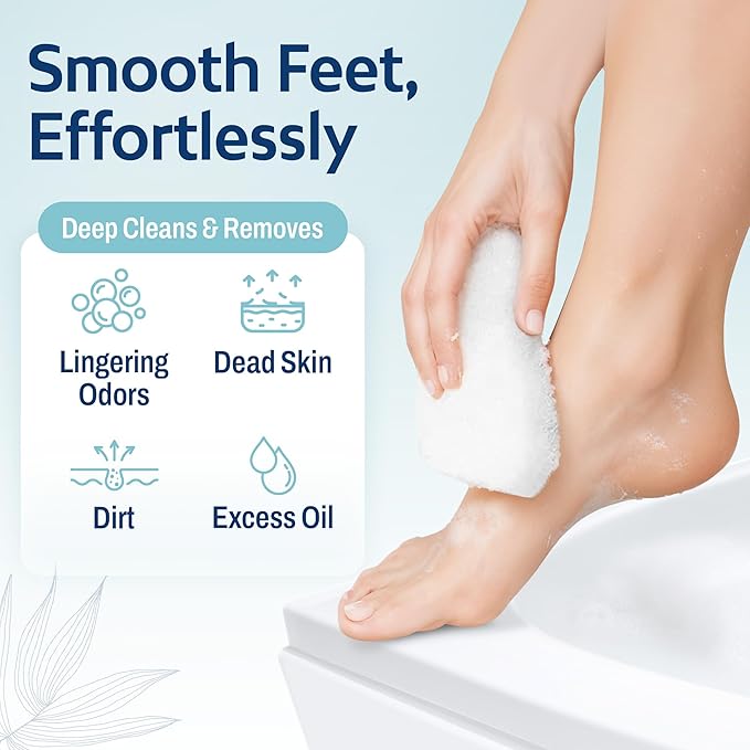 HartFelt Foot Exfoliating Sponge | Chemical-Free Foot Scrubbers for Smooth & Soft Feet | Gentle Sponge Pad for Callus Removal, Dead Skin & Cleansing | Made in USA - 2 Count