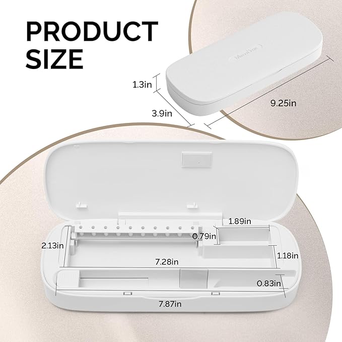 MelodySusie Acrylic Nail Tool Storage Box, Portable Dustproof Stand Displayer Holder Organizer Container Manicure Efile Accessories Nail Drill Kit Case, Travel Salon Home, White(Only Box)