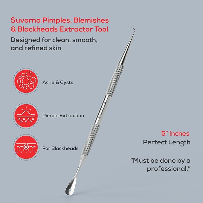 Suvorna Skinpal Milia Remover, Milia Extractor, Acne Needle, Cyst Removal, Blackhead and Whitehead Removal, Pimple Popper Tool, Pimple Extractor, Blemish Remover Tool and Comedone Extractor.