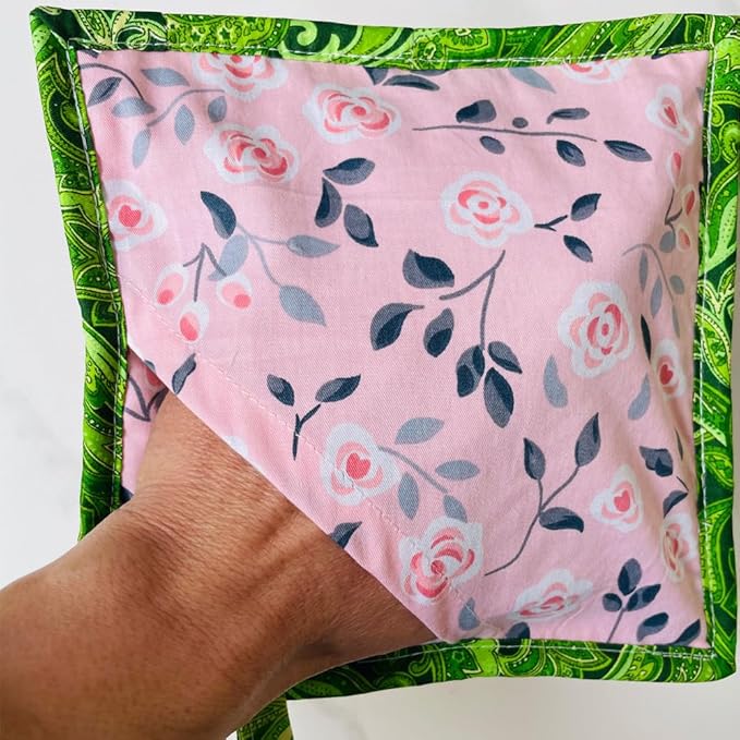Square Pot Holders for Kitchen hot Pads 100% Cotton Set of 2 Heat Resistant for BBQ/Cooking/Baking/Grilling/Microwave/Barbecue