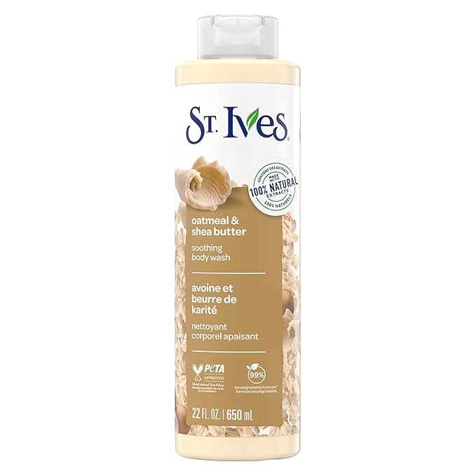 St. Ives Oatmeal & Shea Butter Body Wash | Moisturizing Body Wash for Sensitive and Dry Skin | 22 Fl. Oz.