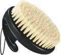 Dry Brushing Body Exfoliating Brush, Anti-Slip Body Scrubber for Shower, Natural Boar Bristles Bath Brush for Deep Cleansing & Softening Skin, Improve Circulation (Black-Boar Bristles)