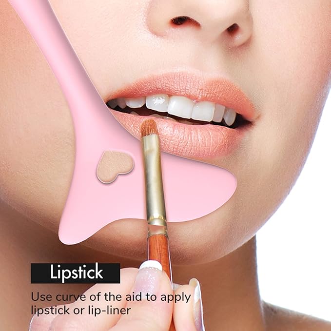 Eyeliner Stencils Wing Tips, Silicone Eyeliner Aid, Lipstick Wearing Aid, Face Cream/Mask Applicator, Easy Makeup Tool, Reusable