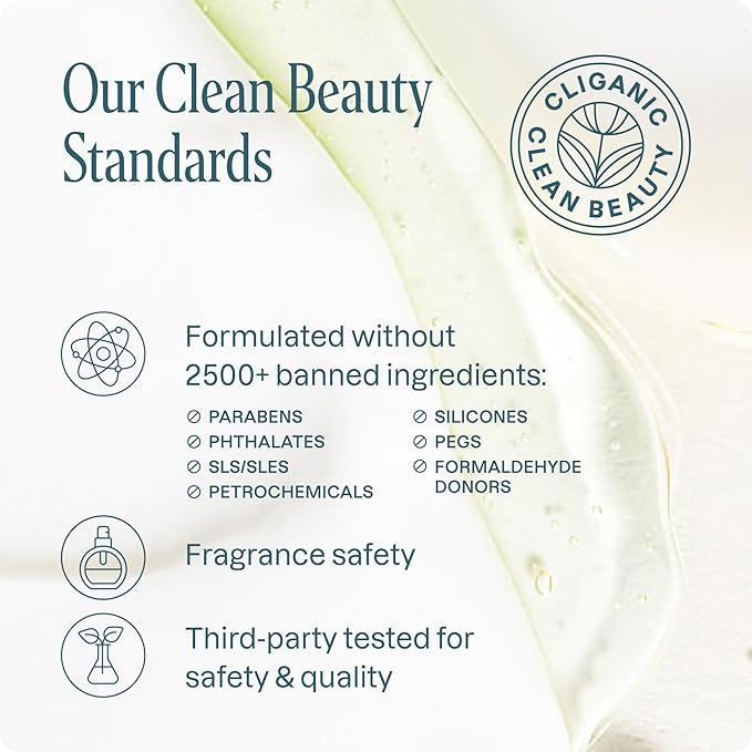 Cliganic Hydrating Gel Cleanser with Triple Botanical Complex® – Gentle Face Wash with Jojoba Rosehip Argan Oils Removes Makeup & Impurities Aloe Vera Glycerin for Balanced Glowing Skin 8oz 2 PACK