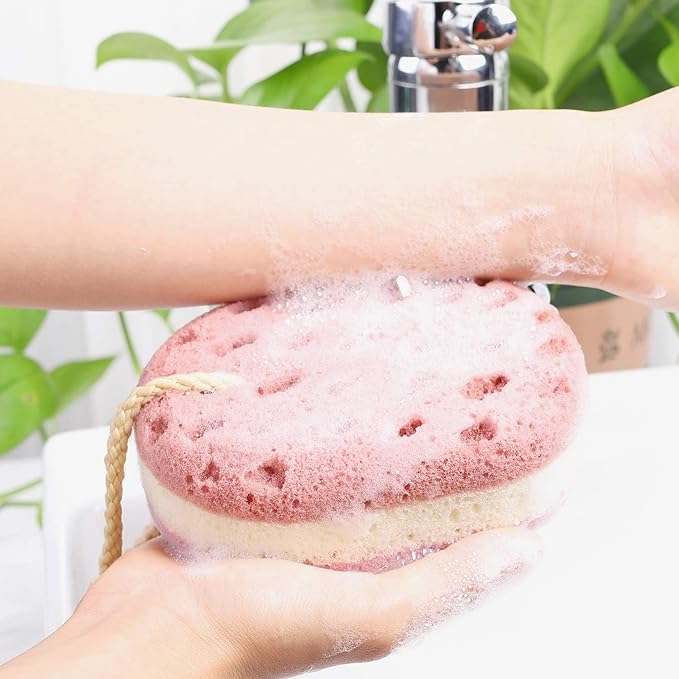 3 Pcs Bath Sponge for Women, Men, Adults, Kids. Sponge Loofah Body Scrubber Shower Sponge for Body Wash Bathroom, Body Sponge Bathing Accessories(Small Sizes)