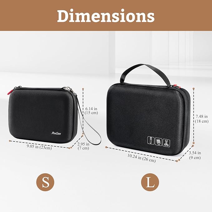 ProCase Hard Travel Case for Hair Clippers, Hair Cutting Barber Supplies Holder, Trimmer Organizer Storage Bag for Hatteker/Oneisal/Wahl 5Star/Andis Men Razor Guard Grooming Kits -Small & Black