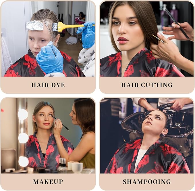 Salon Client Gown Robes Cape Hair Cutting Smock with Adjustable Tie for Hair Cutting Barber Hairstyling