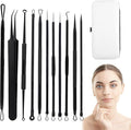 Pilarmuture 11pcs Tool Kit,Skin Care Acne Needle Blackhead Remover Kit Stainless Steel, for Face Acne,Deep Facial Cleansing and Salon-Level Acne Treatment