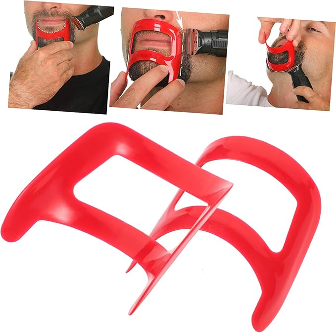 Beard Styling Tool Kit Men's Goatee Trimmer Plastic Ruler for Haircut Guide Beard Shaping