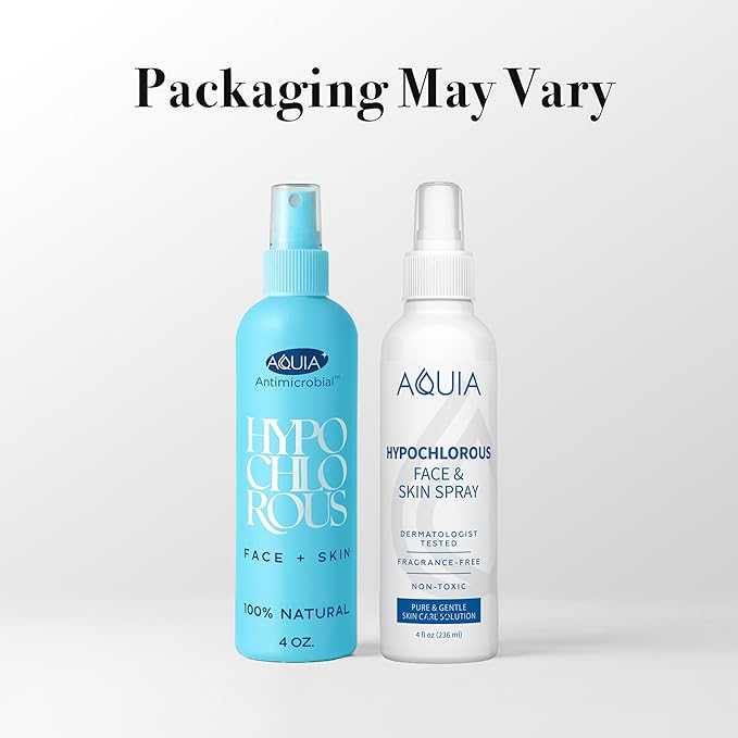 Aquia Hypochlorous Acid Spray for Face and Skin; Facial Cleanser | 4oz Face Mist Hypochlorous Acid Spray for Skin, Acne, Rash, Eczema, Wound Antimicrobial Facial Cleanser Acne Sprays; Smart Skincare