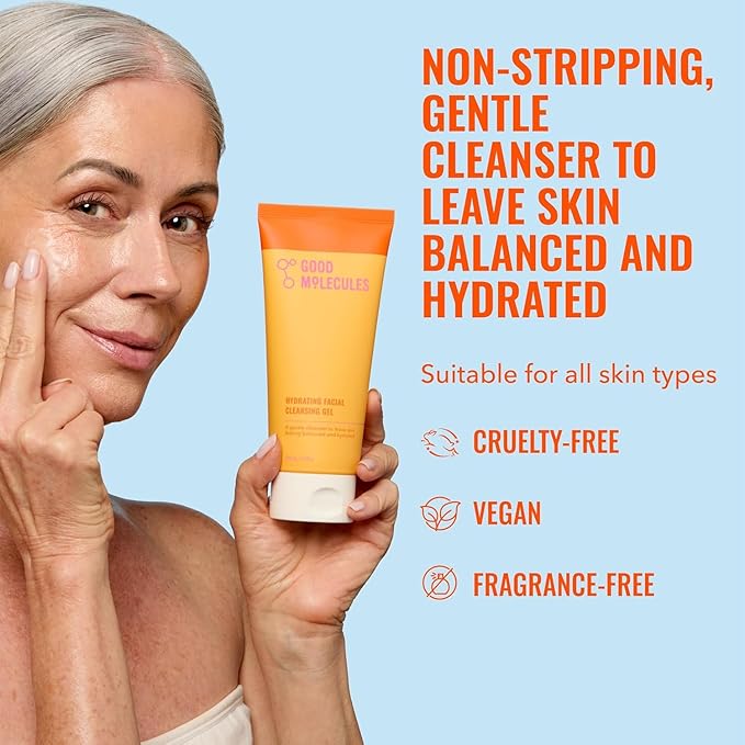 Good Molecules Hydrating Facial Cleansing Gel Pack 2 – 200 ml / 6.7 fl oz Each | Face Wash with Rosewater & Pineapple Extracts for Gentle Cleansing and Hydration