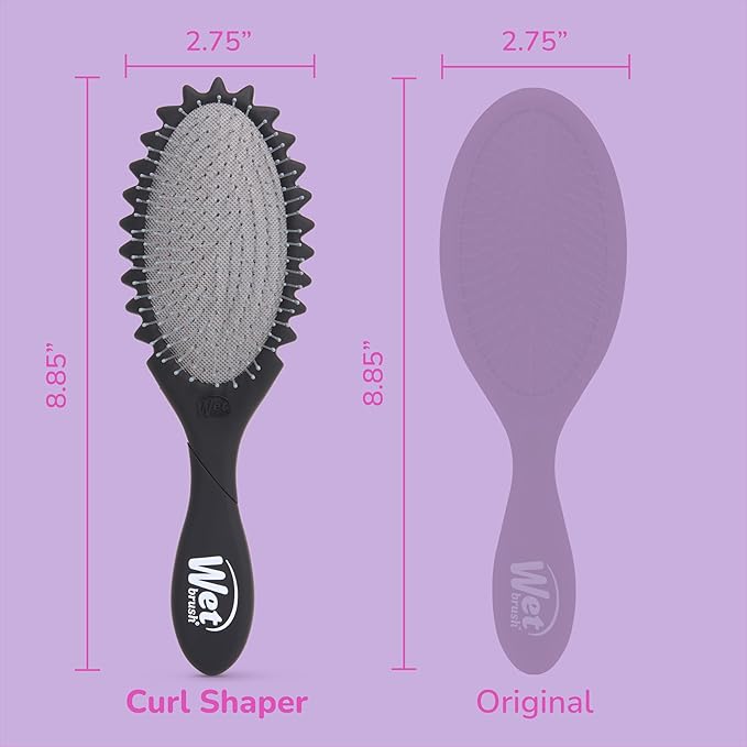 Wet Brush Curl Shaper Detangler Brush, Black, Curl Defining for Curly and Coily Hair Types, IntelliFlex Bristles Detangle for Frizz-Free Shaping, Made for Women, Men & Kids