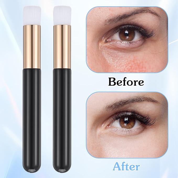 60 Pcs Lash Brushes for Cleaning, Lash Shampoo Brushes Eyelash Extension Cleansing Ultrafine Soft Bristles Nose Pore Deep Cleaning Facial Cleansing Brush with Container (Black, 3.8Inch)