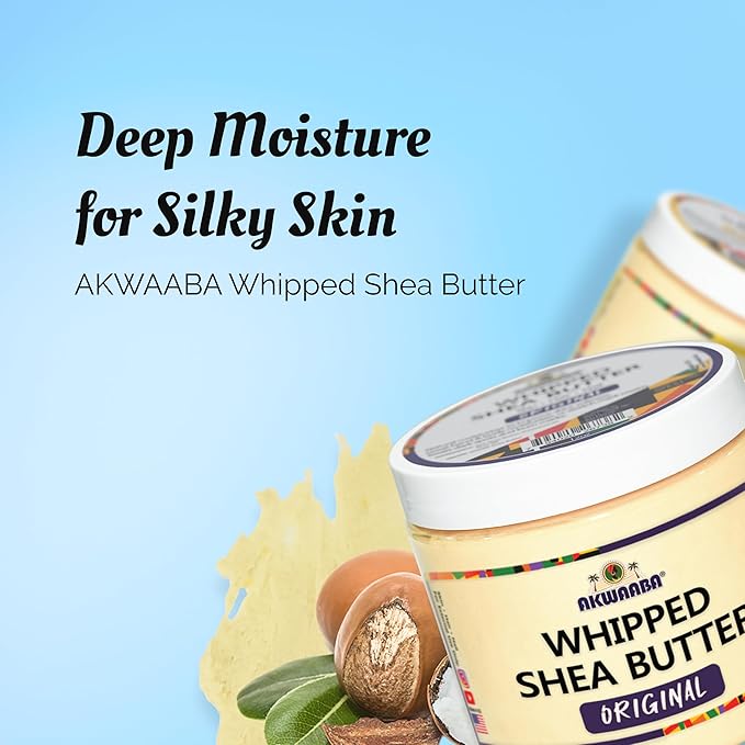 AKWAABA Whipped Shea Butter (Fragrance-Free) – Nourishes & Moisturizes | Made with Shea Butter | No Dyes & Parabens | 12 oz / 340 g