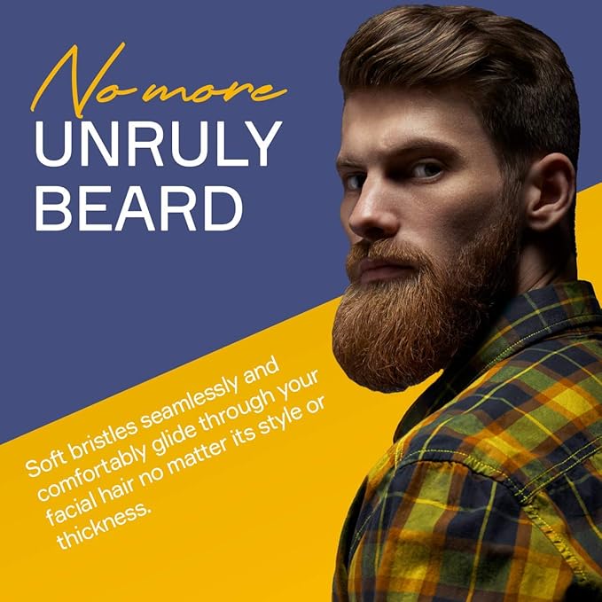 Seven Potions Beard Brush For Men - Pear Wood Handle with Soft Second-Cut Boar Bristles - Soft Bristles To Tame and Soften Your Facial Hair
