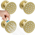 Solid Brass Shower Body Jets with Adjustable Flow - Round Massage Spa Shower Spray Jets for Concealed Wall Mounting, Brushed Gold