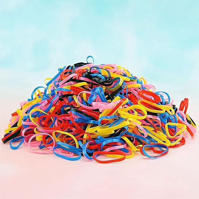 2000 PCS Hair Bands, Elastic Hair Band, Mini Hair Rubbers Ties for Girls Ponytail Hair Accessories, Soft Elastic Bands Non-Slip Small Hair Ties, with 2 PCS Topsy Tail Hair Tools. (multicolored)