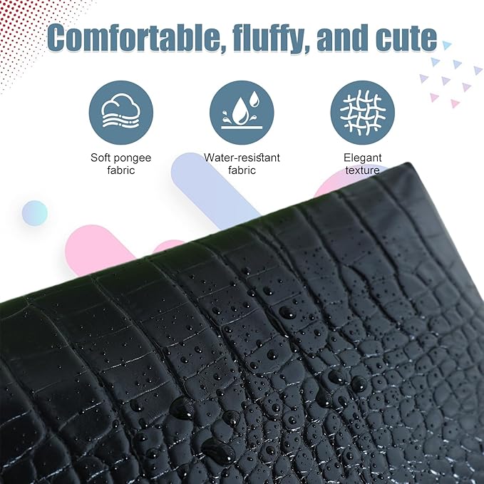 Makeup Bag for Purse, Compact Toiletry Pouch, Crocodile-Embossed Cosmetic Travel Bag, Small Makeup Pouch, Unisex Toiletry Travel Bag