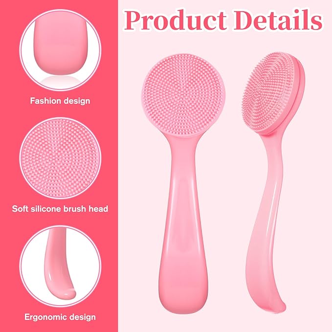 2 Pack Silicone Face Scrubber Manual Face Brush Skin Friendly Facial Cleansing Brush Exfoliator Cleanser Soft Brushes Waterproof Faces Wash Brushes Exfoliating Brushs for Blackheads Makeup Removal