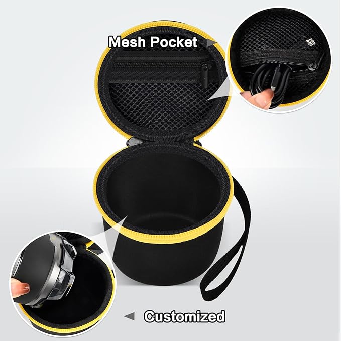 Hard Case Compatible with Wyklaus/ for Microtouch/ for SOLIMPIA/ for Tustow/ for Redbreak Titanium Head Shavers for Bald Men, Travel Electric Razor Storage Box for Grooming Kit (Bag Only) (Black)