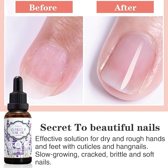 3 Pack Cuticle Oil, 3 in 1 Hydrating Oil for Strengthen Dry Nails Care, Soothe Cracked Cuticles, Thin Nails & Moisturize Hands, Non-Greasy, Cruelty-Free, Rose, Geranium, Lavender