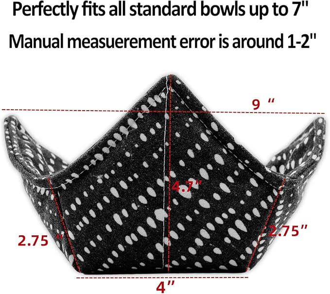 Cotton Microwavable Bowl Cozy, Microwave-Safe Hot Bowl Holders, Soup Bowl Cozy Bowl Hot Pads (T)