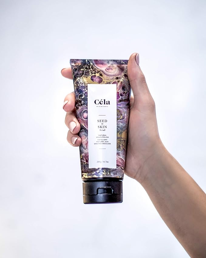 Céla Seed to Skin Body Scrub | 6.7 oz Exfoliating & Moisturizing Scrub for Smooth, Glowing Skin – Removes Dead Skin & Luxury Spa Body Polish