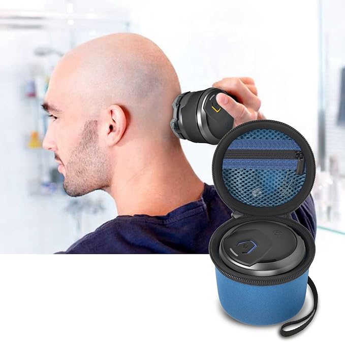 Head Shaver Case Compatible with for Microtouch/for SOLIMPIA/for Tustaw Men Shavers, Travel Electric Razor Storage Box with Zippered Mesh Pocket for Grooming Kit (Bag Only)