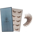 DYSILK Brown Wispy Lashes 5 Pairs, 16mm Cat Eye Eyelashes Natural & Fluffy, Faux Mink Lashes with Ultra Thin Invisible Band for Everyday Luxury, Reusable & Beginner-Friendly (Brown-01)