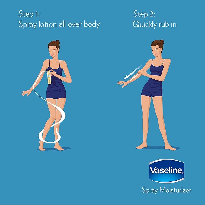 Vaseline Intensive Care Spray Moisturizer For Dry Skin Cocoa Radiant Made With 100% Pure Cocoa Butter 6.5oz (Pack of 6)