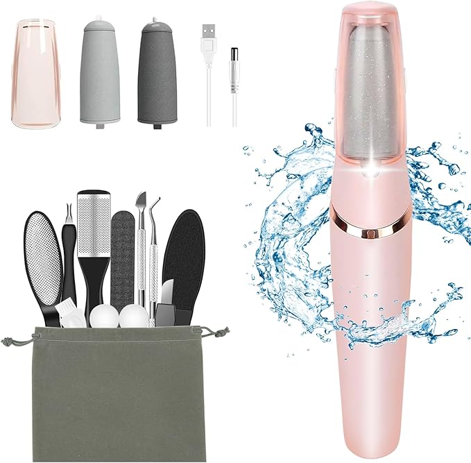 Electric Callus Removers for Feet, Haootadiy Electric Foot Callus Remover Pedicure Kits Rechargeable with12 in 1, Removes Dry Skin for Smoother Feet, Foot Care for Dead Skin Ideal Gift, Assorted