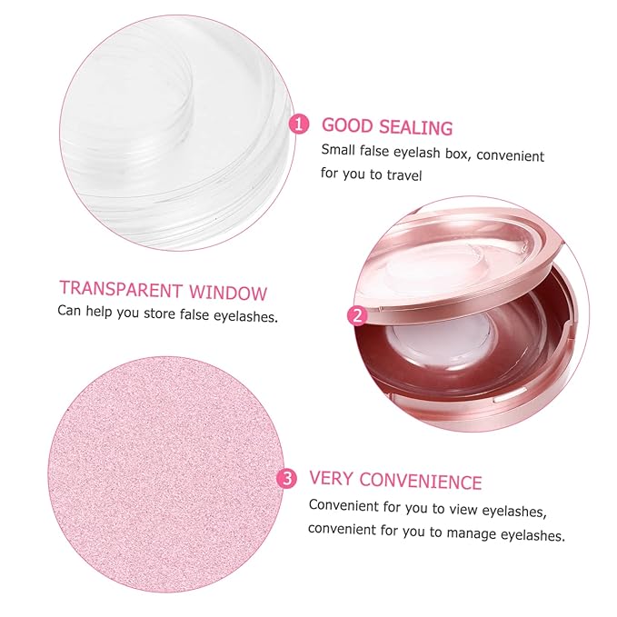 Beaupretty 5Pcs Double Layer Eyelash Storage Box with Lash Holder Mirror Case for Travel Organization Compact Eyelash Travel Organizer for Makeup Enthusiasts and Beauty Salons