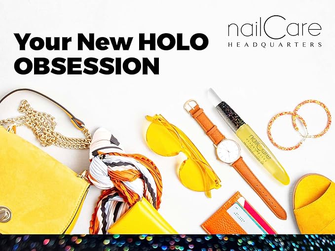 Refillable Holographic Cuticle Oil Pen for Nails - Empty Holo Squeeze Nail Oil Pen with Brush from Nail Care Headquarters by Bliss Kiss 3-Pack