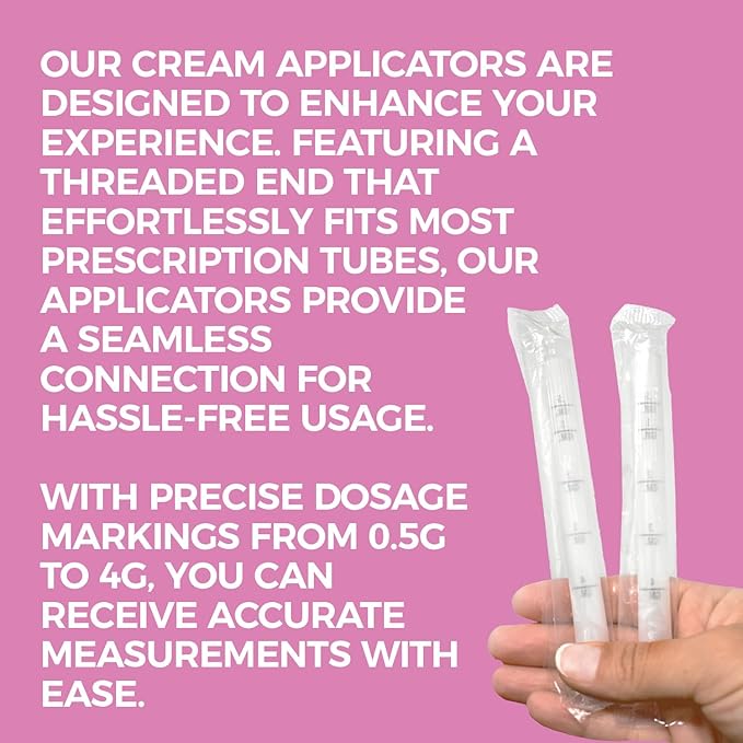 NewLife Naturals Disposable Plastic Vaginal Cream Applicators Hygienic Threaded Injector Applicator Preseed Estrace Premarin OTC Cream Products Dosage Markings- 60 Pack