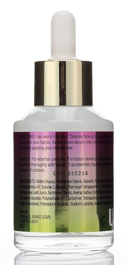 Collagen & Peptides Plumping Skin Care Facial Serum. Anti Aging Neck & Face Skincare Serum Helps Reduce Appearance Of Crepey Skin, Aging Complexions, Sagging Skin, & Wrinkles, Large 2 Fl Oz