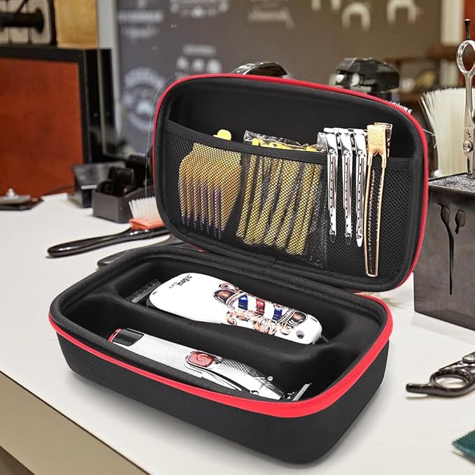 Barber Tool Bag,Case Compatible with Hair Clipper Barber, Clipper Bag for Barbers,Travel Storage Organizer for Comb Cutting Guide, Clipper Blade Oil, Cleaning Brush and Other Grooming Kit (Small)