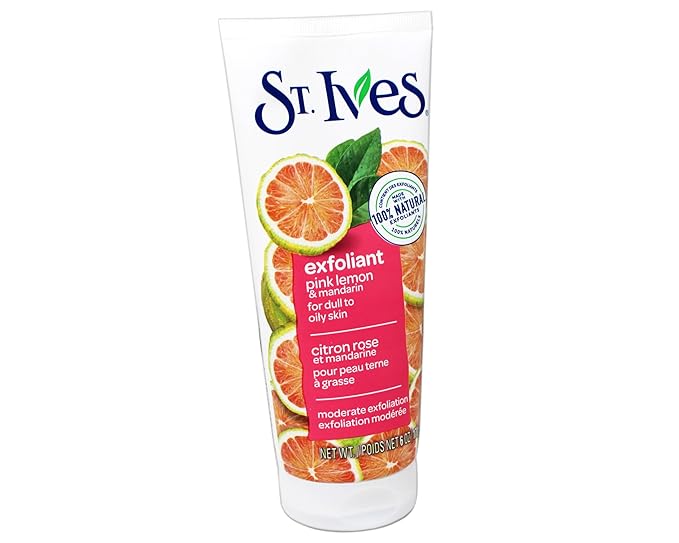 St. Ives Radiant Skin Face Scrub, Pink Lemon and Mandarin Orange, 6 oz