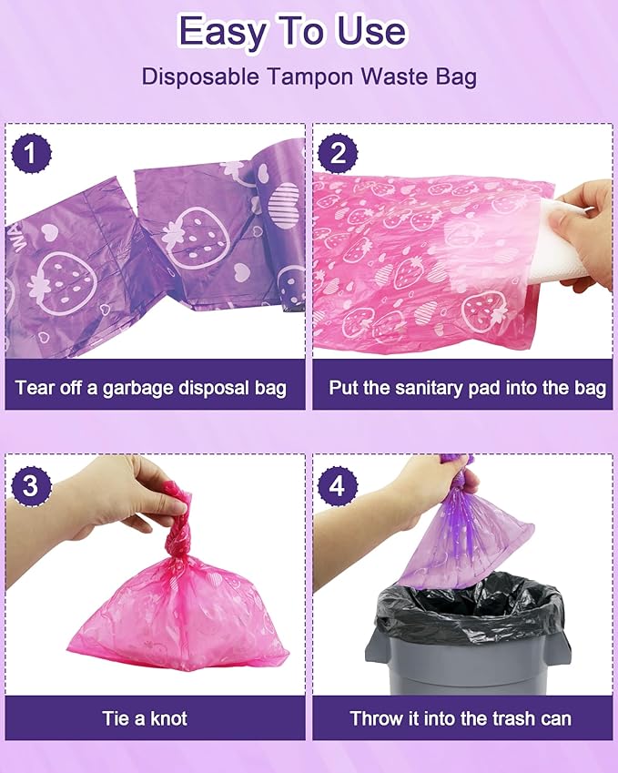 150 Pcs Sanitary Napkin Disposal Bags, ArtCute Mini Disposable Sanitary Bag Personal Care Tampons Disposal Trash Bag for Sanitary Women Privacy Handling Disposable Diaper Bags
