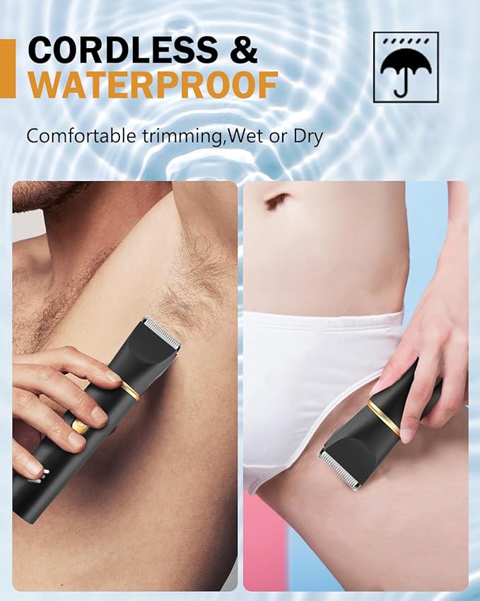 Manscape Body Hair Trimmer for Men-3 in 1 Electric Razor Groin Groomer,IPX7 Waterproof,Versatile Hair Trimmer for Ball/Pubic/Chest/Beard/Nose,USB-C Rechargeable,Gifts for Him Dad