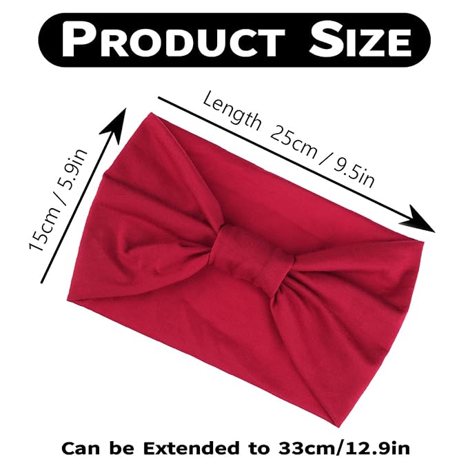 Kachanaa 8 Packs Wide Headbands for Women's Hair,Non Slip Soft Elastic Large African Bandeau Hair Bands Makeup Yoga Workout Running Sweat Hair Wraps Fashion Hair Accessories