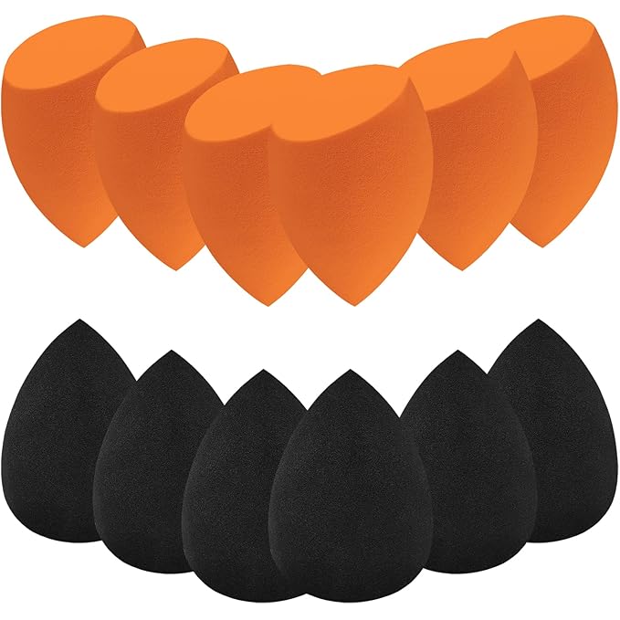 12 Pieces Professional Makeup Sponge Set,Latex Free Flawless Soft Setting Face Puffs,Makeup Blending Sponge Cosmetic Applicator for Powder,Liquid,Facial Makeup Tools